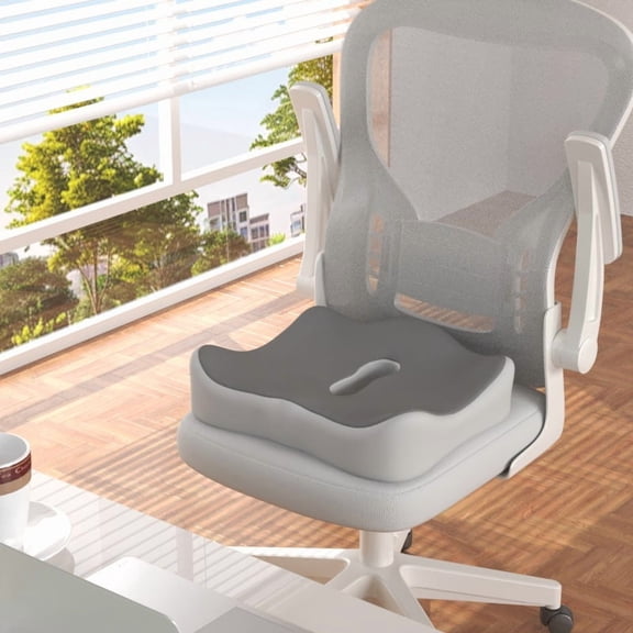 Ergonomic Memory Foam Seat Cushion with Lumbar Support Pillow Breathable 3 Zone Design for Office Car Wheelchair Use