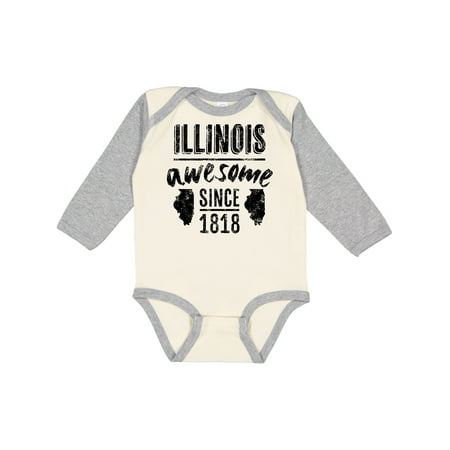 

Inktastic Illinois Awesome Since 1818 Gift Baby Boy or Baby Girl Long Sleeve Bodysuit