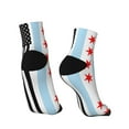 thumbnail image 2 of Breathable Athletic Socks Us Thin Blue Line Flag Of Chicago Cushioned Quarter Socks for Men Women, 2 of 7