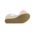 thumbnail image 5 of BLISSFUL STEP Women's Sandals Wedge Heels Espadrille Platform Faux Fur Ankle Strap Sandals Pink 10, 5 of 6