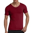 thumbnail image 2 of Conairie Mens T Shirts Workout Slim Fit Solid Color Crew Neck Short Sleeve Athletic Shirts Comfy 2026 Spring Summer Fall Work Tee Pullover Outfits Wine XXXXL, 2 of 4