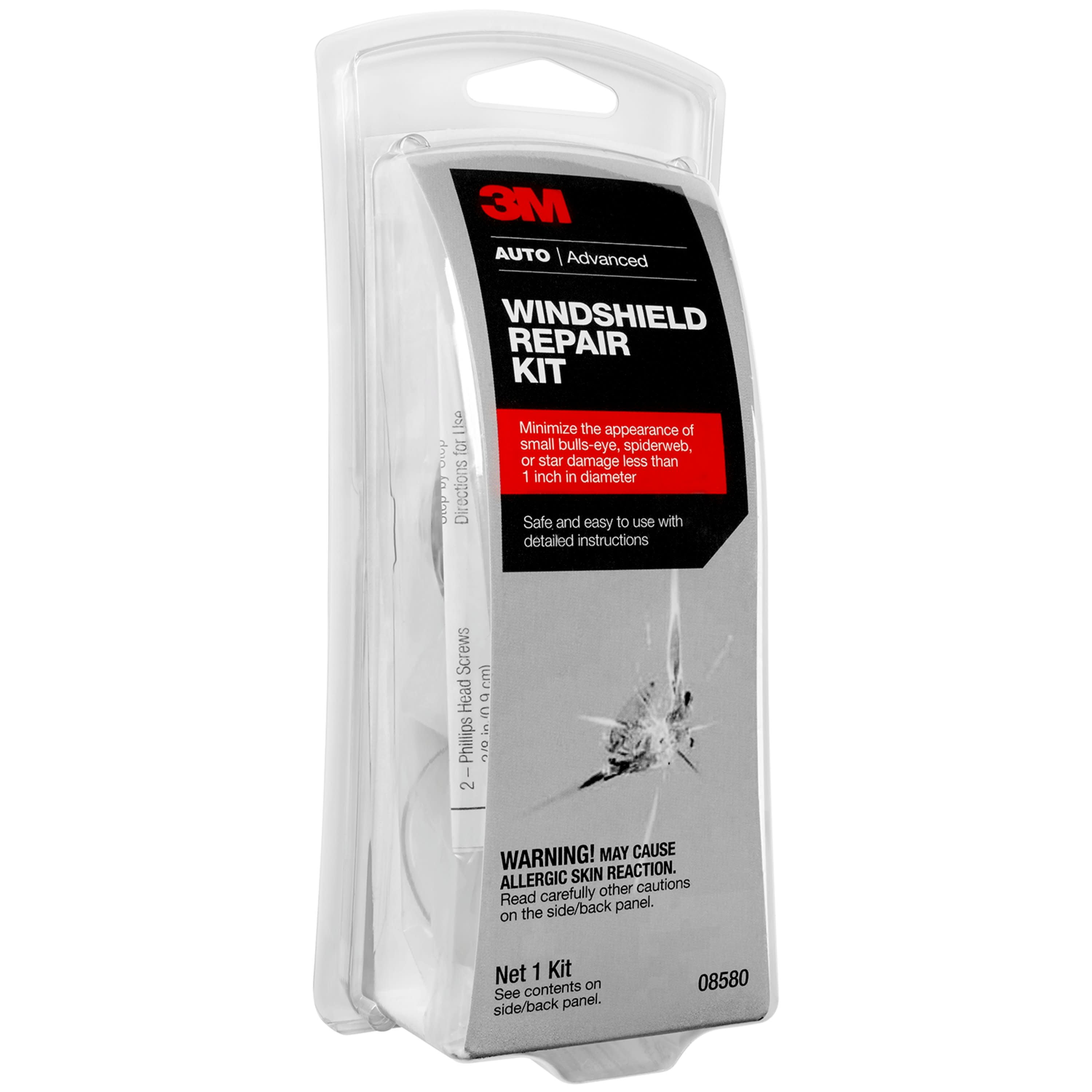 3M Windshield Repair Kit, Safe, Clear, No Mix, 08580SRP