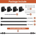 thumbnail image 4 of Curtain Rods No Drilling for Windows 32 to 64 Inch, 5/8 Inch Diameter Drapey Pole with No Drill Curtain Rod Brackets, Renter Friendly Cortineros Para Ventanas (Black), 4 of 8