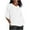 White, variant on Dealovy Womens 3/4 Sleeve Shirts Oversized V Neck T-Shirts Summer Casual Loose Cotton Linen Leisure Tees Plus Size
