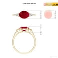 thumbnail image 5 of ANGARA Natural 1.25 ct Ruby Engagement Ring with Trio Diamond Accents in 14K Yellow Gold for Women (Size-8x6mm) | July Birthstone, Anniversary, Jewelry Gift for Women | Natural Ruby Ring, 5 of 10