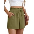 thumbnail image 3 of Fantaslook Summer Shorts for Women Cotton Linen Wide Leg High Waisted Shorts Drawstring Casual Beach Shorts with Pockets, 3 of 8