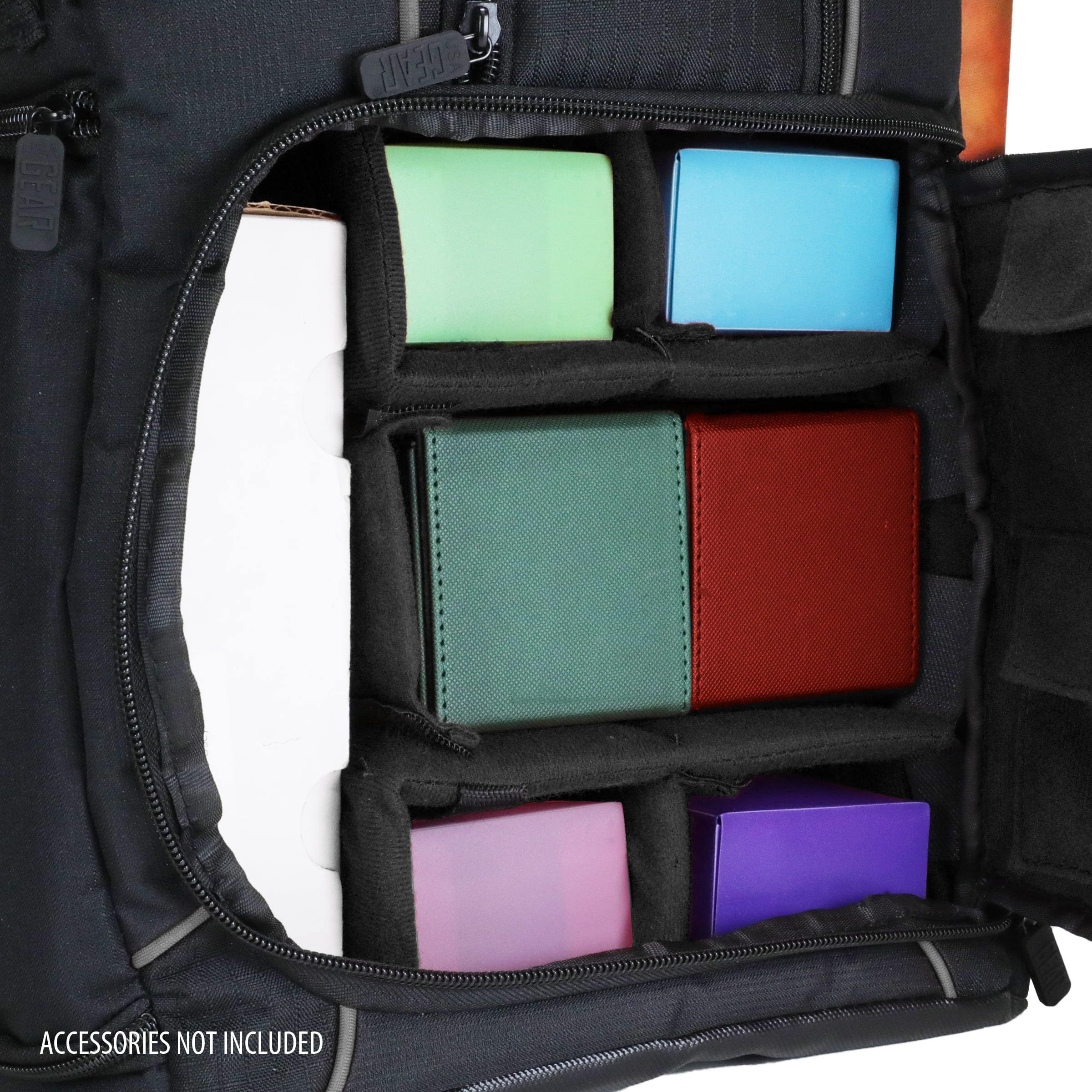 USA Gear MTG Backpack Compatible with Magic the Gathering, Playmat, Customizable Interior (Orange)