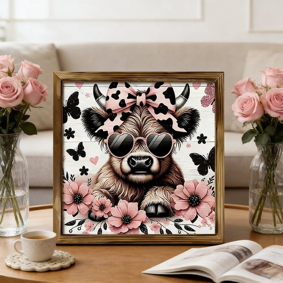 Hometravel Abstract Oil Painting Decoration, Wooden Photo Frame for Home Living Room and Bedroom, Wall Hanging Picture Frame for Artistic Display and Interior Decor