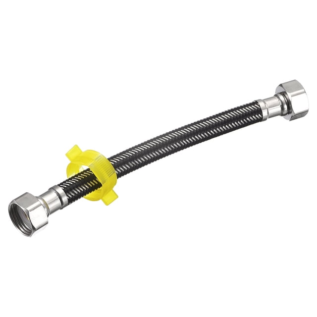 Conector de suministro de agua Unique Bargains G1/2 hembra 8 Pulgadas Acero inoxidable negro