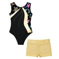 thumbnail image 3 of Alvivi Kids Girls Gymnastics Dance Biketard Unitard Sleeveless Tumbling Leotard with Shorts Set Yellow 14, 3 of 5