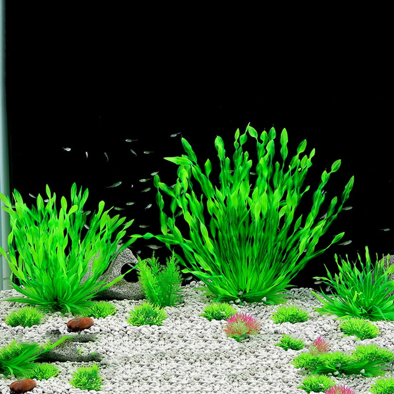 Anvazise Aquarium Plant Realistic Appearance Hideout Decor Plastic Artificial  Seaweed Fish Tank Decoration for Home Purple S 