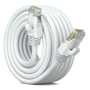 Maximm Cat 6 Ethernet Cable - 25 ft High-Speed LAN & Internet Patch Cable, 10Gbps, 550MHz UTP Cord - White