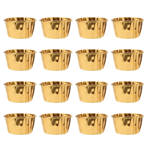 STRANDCHIC Golden Paper Muffin Liners Baking Cups for Home Use, 50 Count, Non-Stick, Perfect for