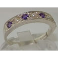 thumbnail image 2 of LBG 925 Sterling Silver Cultured Pearl and Amethyst Womens Band Ring - Sizes 4 to 12 Available, 2 of 6