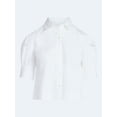 thumbnail image 5 of Free Assembly Women's and Women's Plus Cotton Eyelet Button Front Shirt with Short Sleeves, Sizes XS-4X, 5 of 5