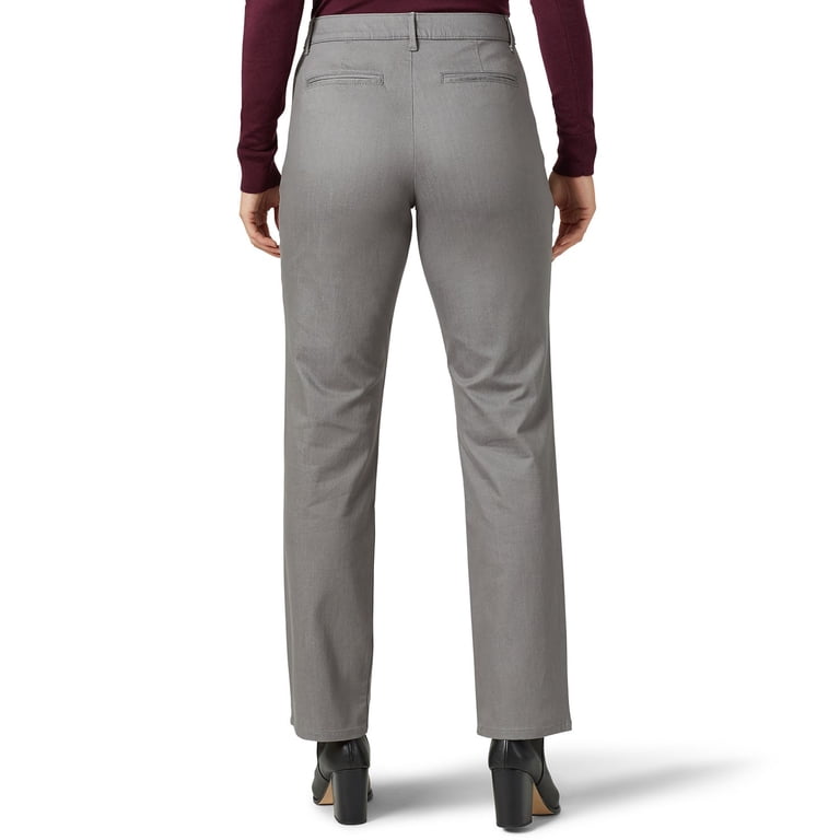 Women's Lee Relaxed Fit Straight-Leg Twill Pants Color: Black White Plaid  Size: 12 T/L - Walmart.com