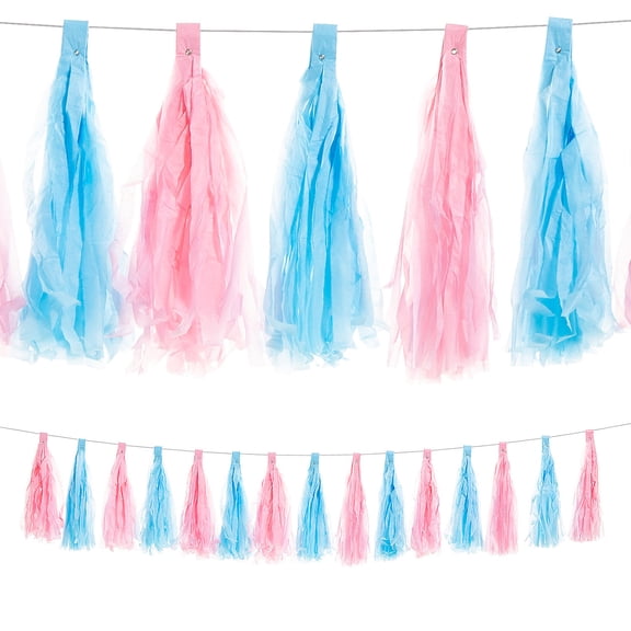Pink & Blue Tassel Garland