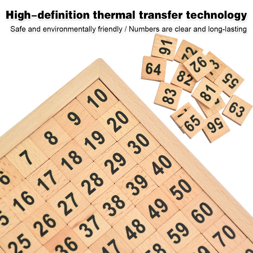 BUZIFU Montessori 1-100 Numbers Board Jigsaw Puzzle Tray