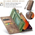 thumbnail image 4 of For iPhone 15 Pro Max Wallet Case,Zipper Folio Leather Case Wallet with Card Holder,Strap Wristlet,Detachable Magnetic Protective Back Case for iPhone 15 Pro Max 5G 6.7 Inch, 4 of 7