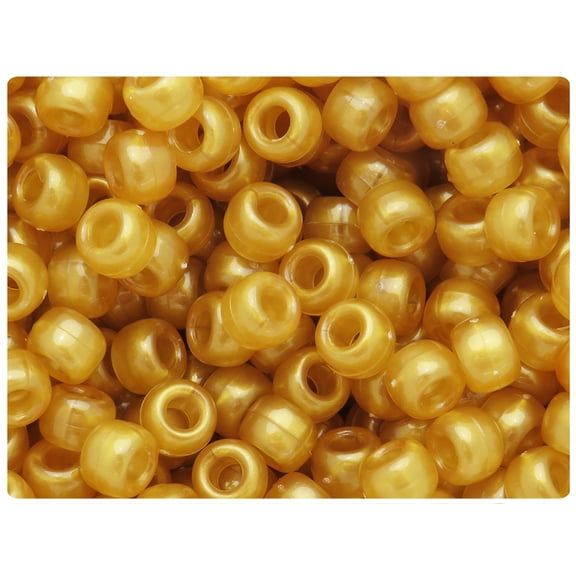 BeadTin Light Bronze Pearl 9mm Barrel Pony Beads (500pcs)