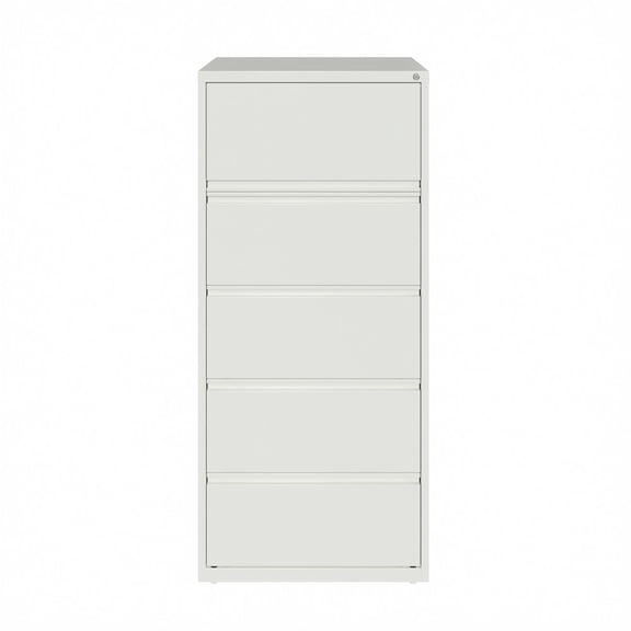Hirsh 30-in Wide HL10000 Series 5 Drawer Metal Lateral File Cabinet White