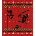 thumbnail image 4 of Old Glory Mens Ninja Ninjas Attack Ugly Christmas Sweater Long Sleeve T Shirt, 4 of 6