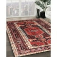 thumbnail image 2 of Ahgly Company Indoor Rectangle Traditional Saffron Red Medallion Area Rugs, Swatch Sample, 2 of 6