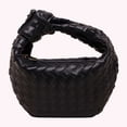 thumbnail image 3 of Bolso Mano Cuero PU para Mujer Bolso Hombro Tejido Anudado Bolso Compras (Negro), 3 of 9