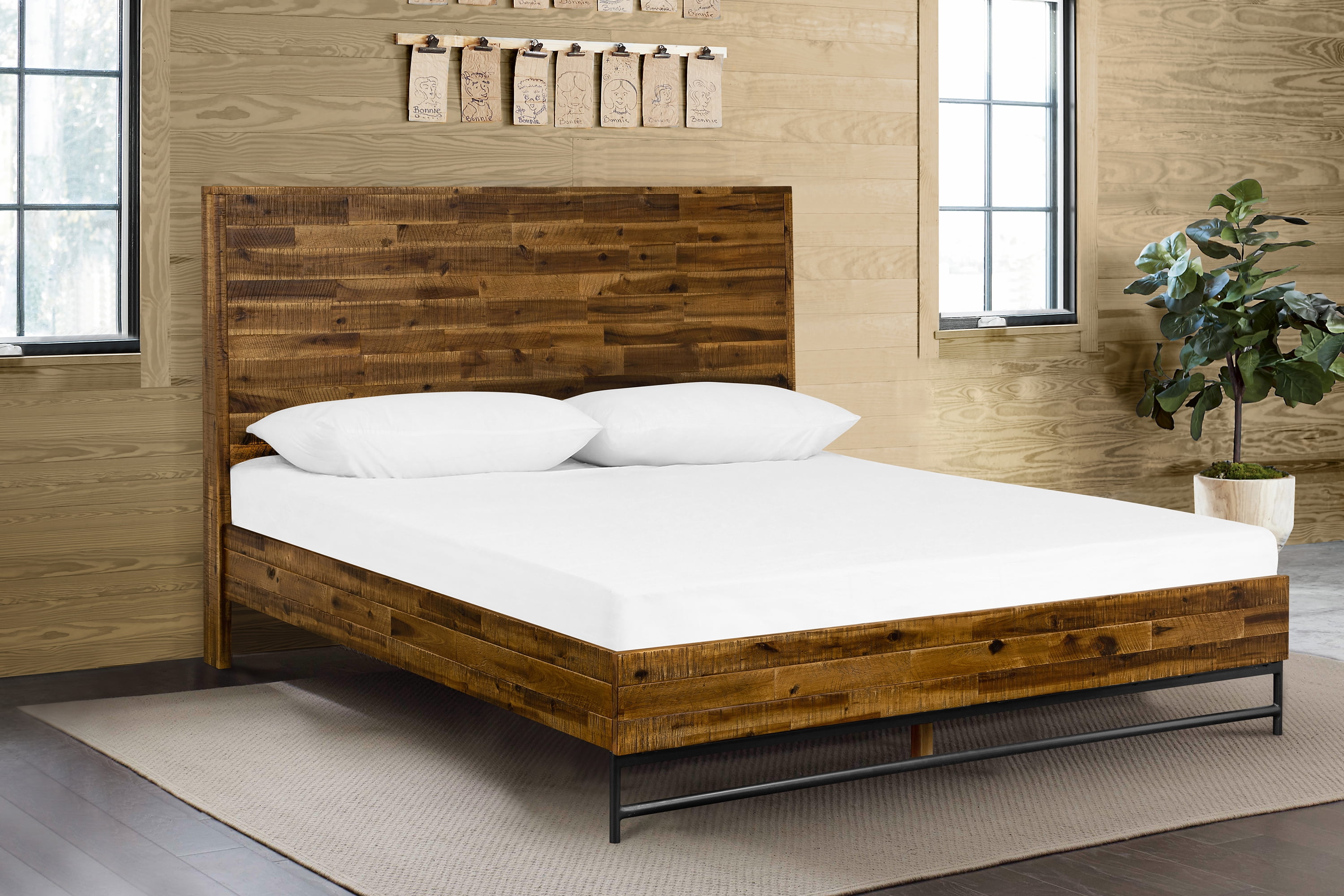 Cusco Rustic Acacia Platform Queen Bed - Walmart.com - Walmart.com