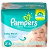 Pampers Baby Wipes Baby Fresh 3 Refill Packs, 216 Total Wipes