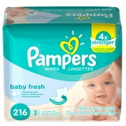 Pampers Baby Wipes Baby Fresh 3 Refill Packs, 216 Total Wipes
