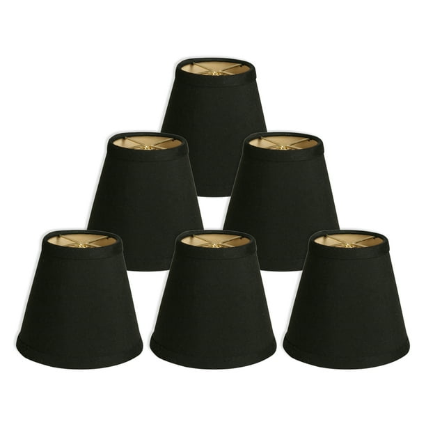 Royal Designs 5" Hardback Empire Chandelier Lamp Shades Set of 6 Black