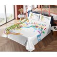 thumbnail image 4 of Ambesonne Colorful Fitted & Top Sheet Set with Shams, Saxophone Wavy Notes, Multicolor, 4 of 5