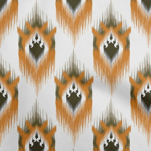 oneOone Cotton Silk Brown Fabric Asian Ikat Diy Clothing Quilting Fabric Print Fabric By Yard 42 Inch Wide-6878