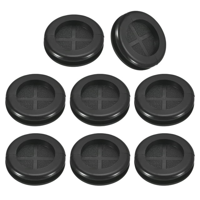 Uxcell 24Pack Grommets de Caucho 7/8" (22mm) Agujero de Perforación, Tapones de Doble Cara de 3/4" (18mm) Anillo Junta, Negro