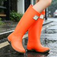 thumbnail image 5 of Leeye 36 Size Orange Casual Rain Boots Long Non Toe Wet Weather Shine for Outdoor Water Indoor, 5 of 7