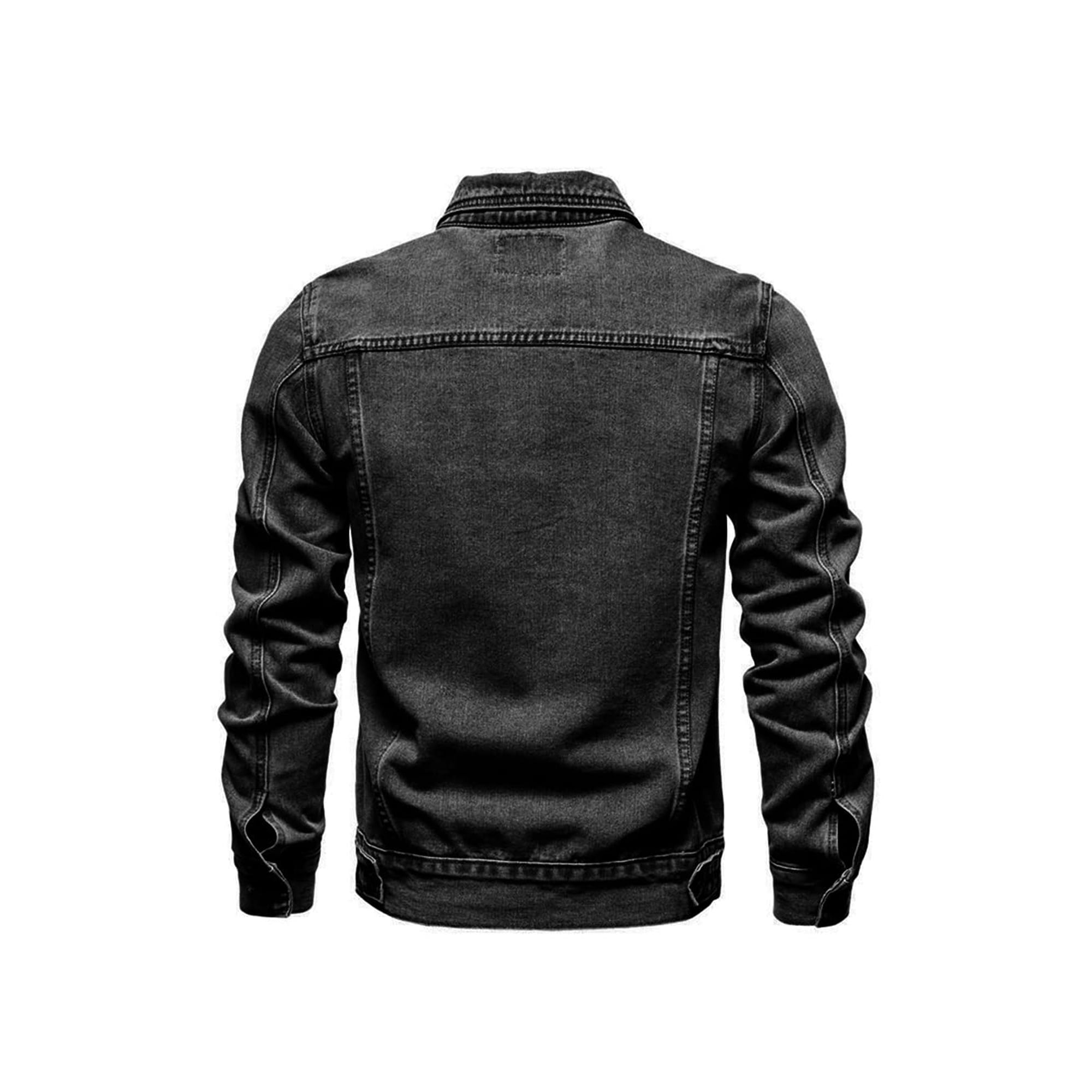 Black denim jacket 4xl outlet