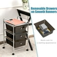 thumbnail image 5 of Giantex 3-Drawer Rolling Storage Cart, Metal Frame Scrapbook Paper Organizer Cart, Mobile File Utility Cart for School, Office, Home, Dorm, Black, 5 of 8
