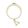 thumbnail image 3 of ANGARA Natural Floating Pear-Shaped Emerald Bolo Ring with Halo in 14K Yellow Gold for Women (Size-6x4mm) | May Birthstone, Birthday, Anniversary, Jewelry Gift for Women | Natural Emerald Ring, 3 of 9