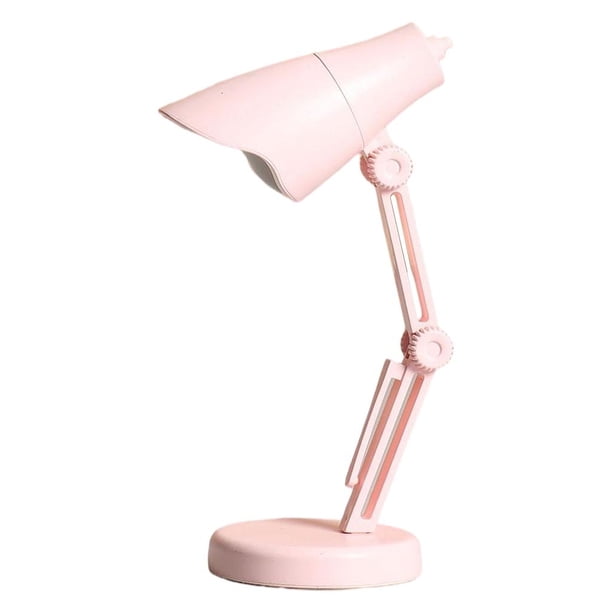 Lámpara de mesa plegable en miniatura para casa de muñecas, escala 1:12, para dormitorio, mesita de noche, estudio, decoración. Rosa