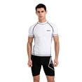 thumbnail image 2 of Men's Swim Rash Guard Set Short Sleeve with Sports Shorts Quick Dry 2 Piece Sun Protection Surfing Swimsuit, 2 of 6