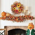 thumbnail image 6 of GOGRANT 24 inch Fall Front Door Wreath Decorations, Autumn Wreath with Sunflower Berries Leaves, Harvest Thanksgiving Decor, 6 of 6
