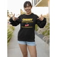 thumbnail image 2 of Cherry Hear Shaped Banner Sweatshirt Women -Image by Shutterstock, Female 5X-Large, 2 of 4