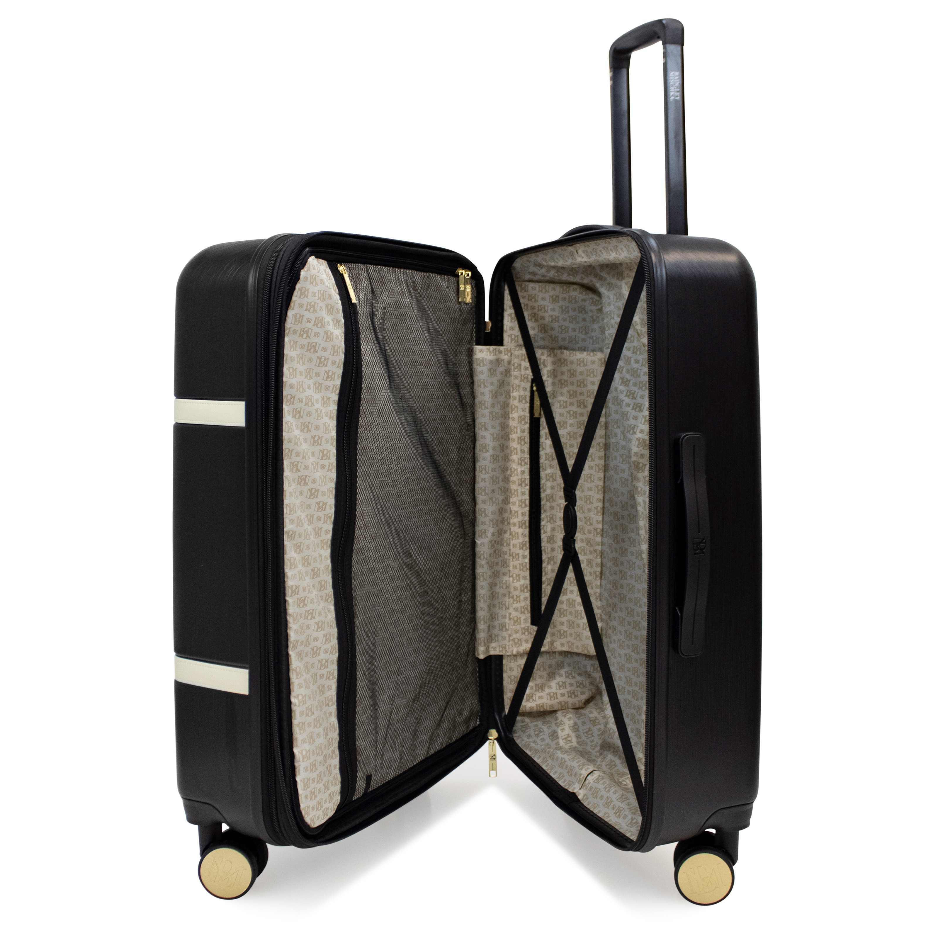 BADGLEY MISCHKA Grace 3 Piece Expandable Retro Luggage Set (Black) - image 2 of 3