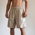 thumbnail image 5 of Men's Baggy Sweat Shorts Lightweight Cotton Under Knee Casual Drawstring Lounge Workout Gym Shorts Big and Tall Size S-3XL Khaki, 5 of 7