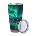 thumbnail image 2 of Lsque Northern Lights Pattern 20oz Car Cup with Lid and Straw, Insulated Coffee Cup with Straw Topper, Spill Proof Travel Coffee Mug, Stainless Steel Tumble-Without Straw, 2 of 8
