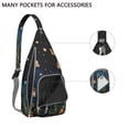 thumbnail image 2 of Boho Mushroom Sling Bag for Women - Vintage Floral Print, Adjustable Strap, Water-Resistant Crossbody Chest Bag (19.9×9.4×3.0inch), 2 of 4