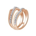 thumbnail image 3 of Round White Cubic Zirconia Crossover Enhancer Guard Ring 10k Rose Gold Ring Size - 12, 3 of 3