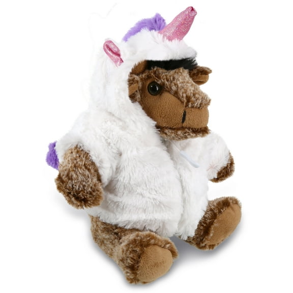 DolliBu Sitting Buffalo Unicorn Plush Stuffed Animal Toy - Super Soft Buffalocorn Dress Up with Removable Plush Unicorn Outfit, Cute Fantasy Wildlife Gift - 8.5 Inches