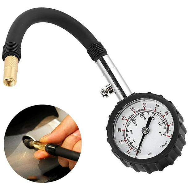 Probador de presión de neumáticos Manómetro de control de presión de neumáticos de coche con manguera de aire flexible para coche, bicicleta y motocicleta, herramienta de medición de neumáticos de aut esquí esquí Gafas de esquí